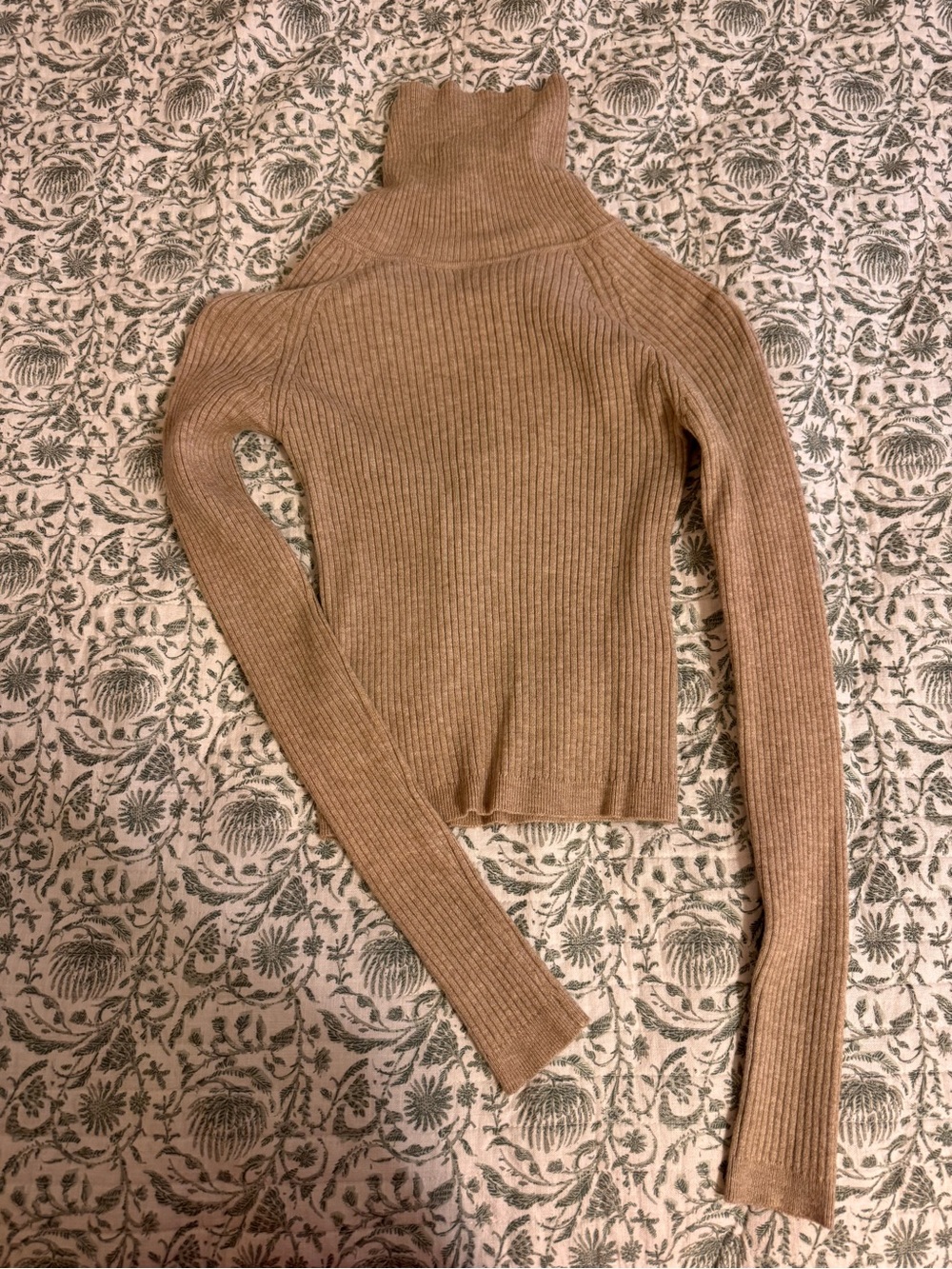 Love Tree Camel Ribbed Turtleneck Sweater